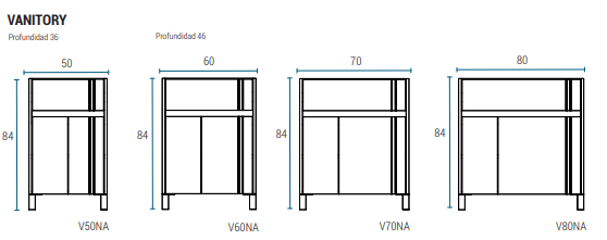 Muebles Schneider - Linea: Nature - VANITORY 70 NATURE Color: WENGUE - V70NAW