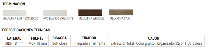 Muebles Schneider - Linea: Nature - VANITORY 80 NATURE Color: WENGUE - V80NAW
