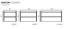 Muebles Schneider - Linea: Nature - VANITORY COLGANTE 60 PIANO Color: CAJU - VC60PIC