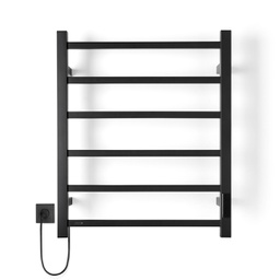 [CUBIC-1139+] ATRIM - TOALLERO ELÉC. CUBIC FLOW 60x50x11cm NEGRO MATE